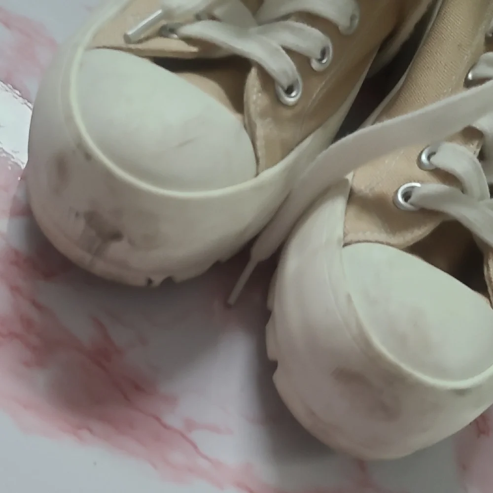 Sincerely Jules Vasco Tan Canvas Platform Sneakers Sz 6.5M